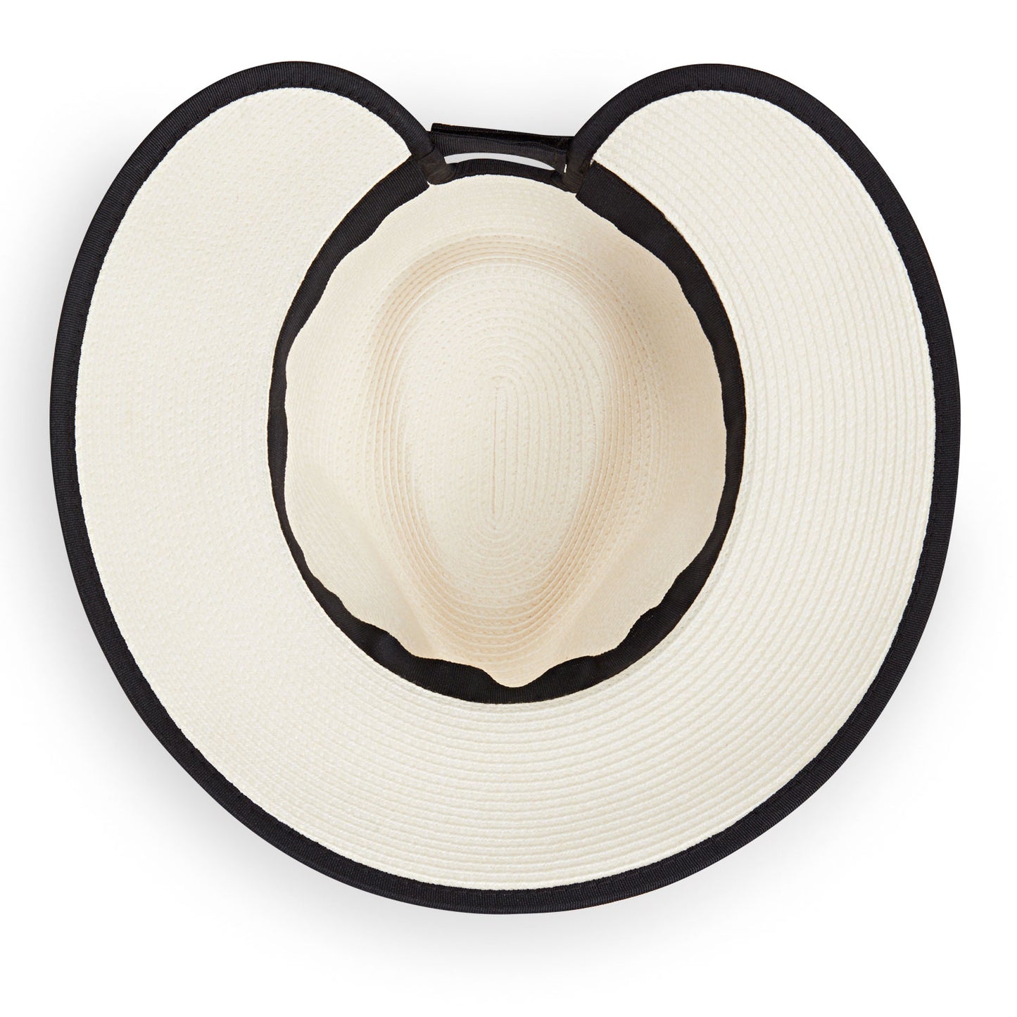 Inside view of Petite Gabi ponytail fedora hat, Ivory