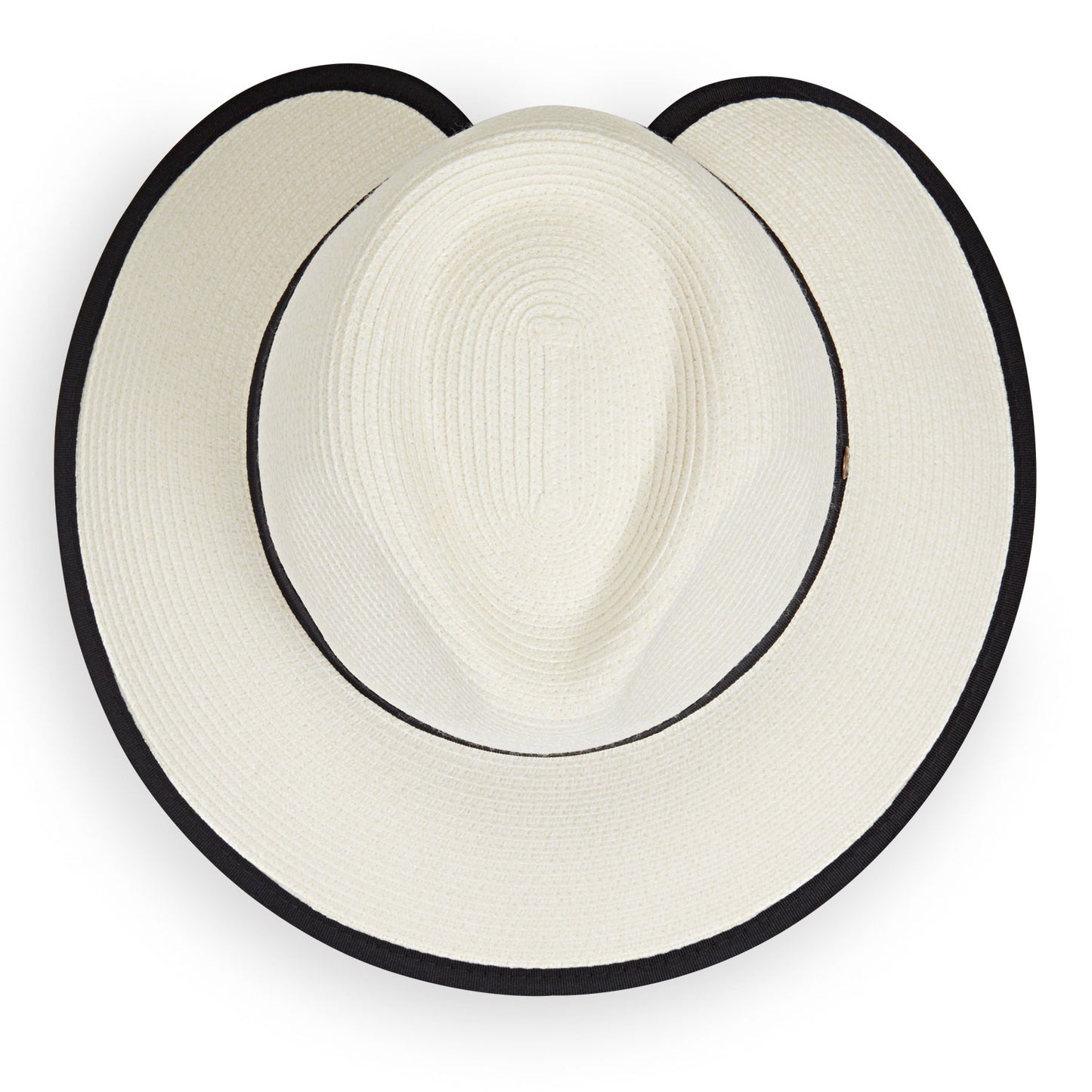 Top of Petite Gabi ponytail fedora hat, Ivory
