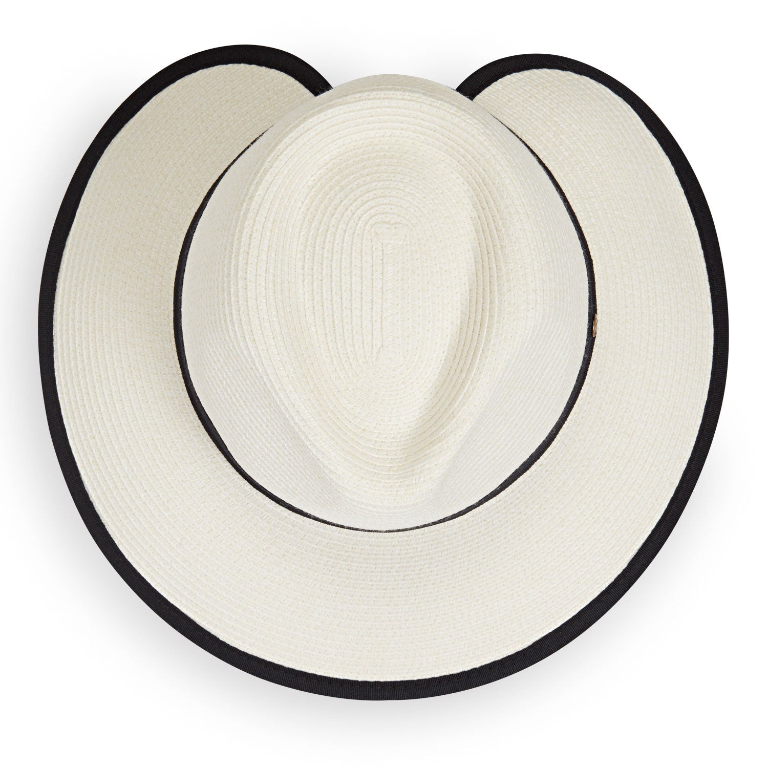 Top of Petite Gabi ponytail fedora hat, Ivory