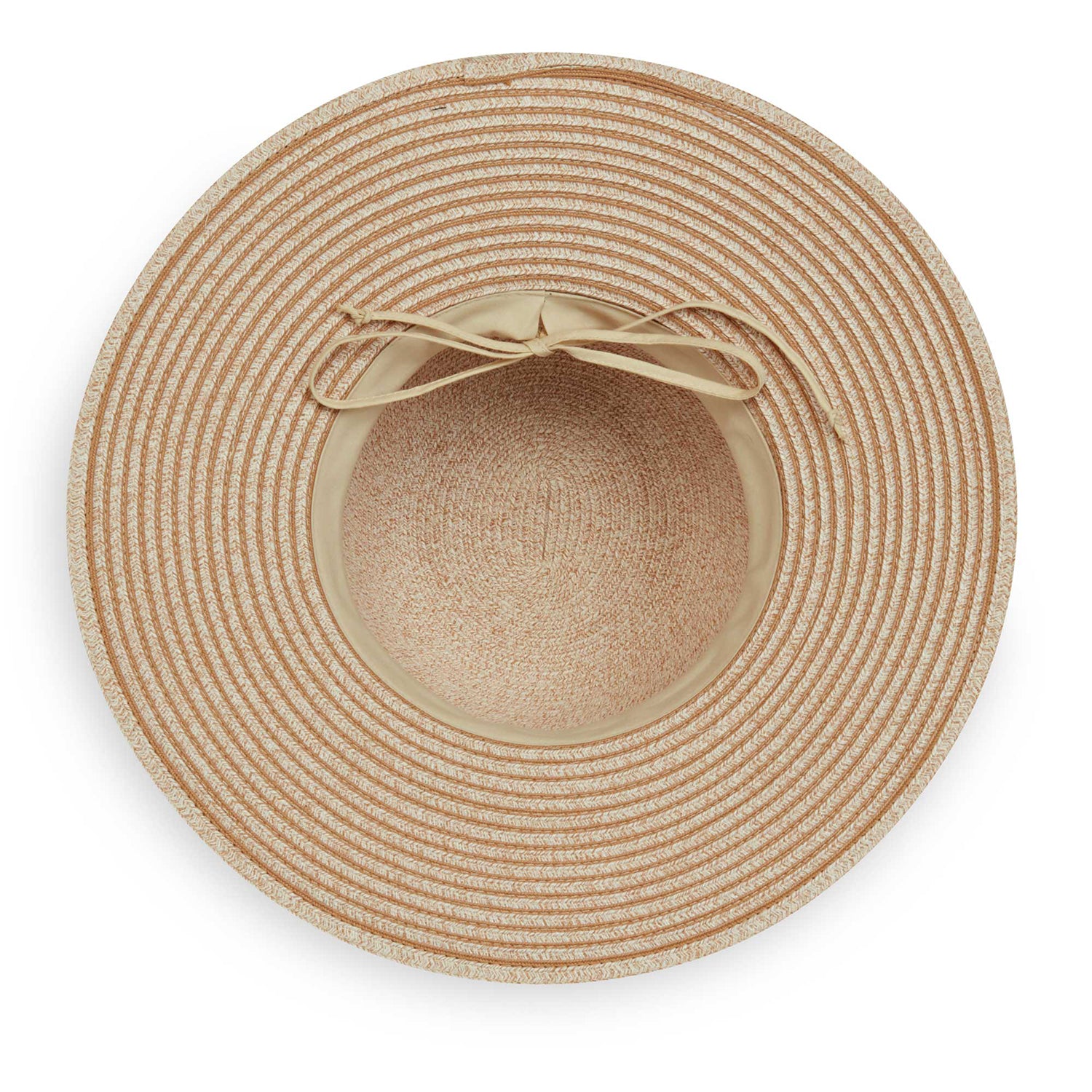Inside view of Wallaroo Marseille sun hat, White/Beige