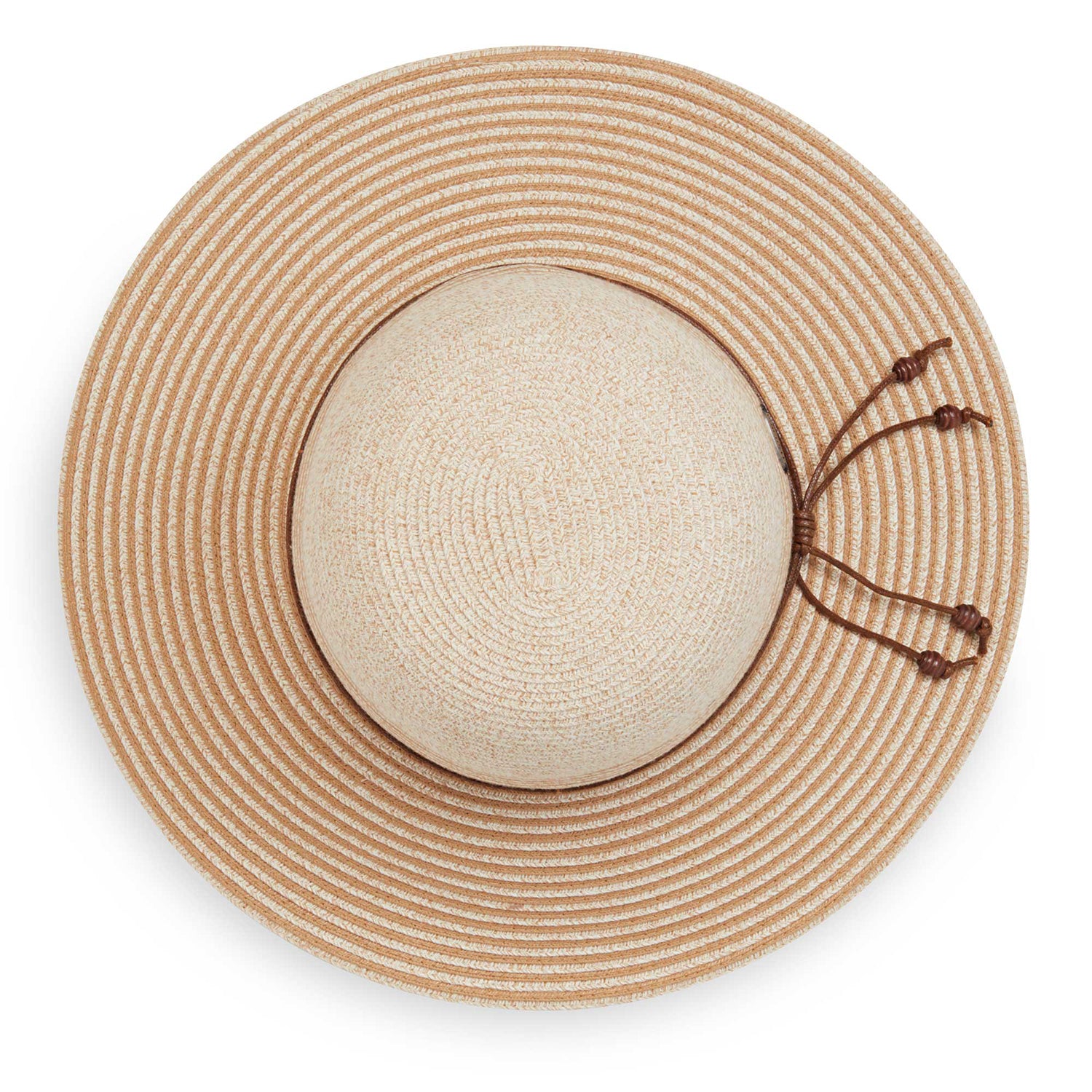 Top view of Wallaroo Marseille sun hat, Black/Natural