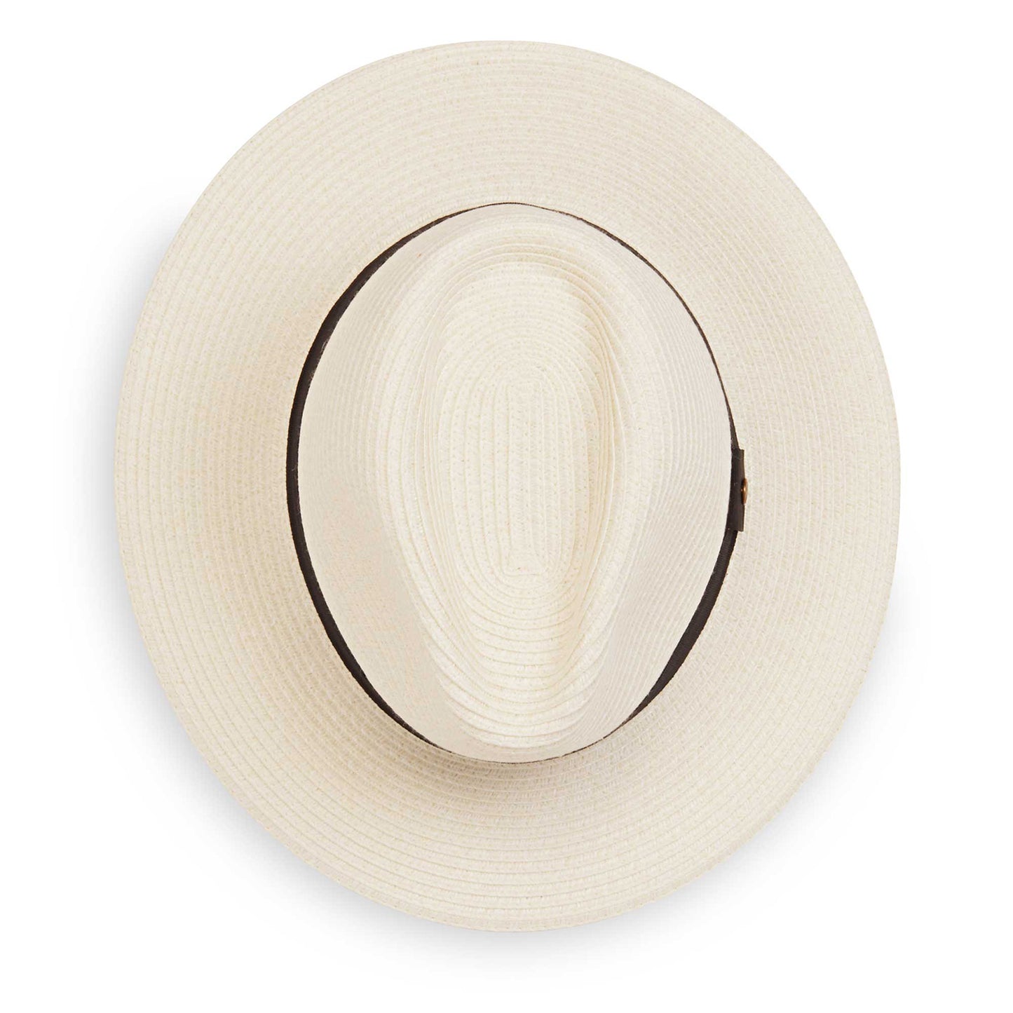 Top view of Palm Beach UPF 50+ fedora, ivory