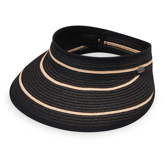 Petite Savannah sun visor, that features packable and adjustable material