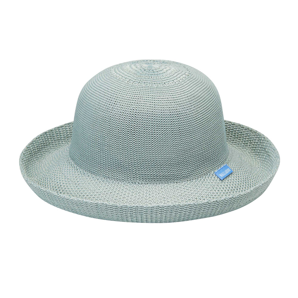 Petite Victoria straw hat for ladies with upturned brim by Wallaroo, Seafoam