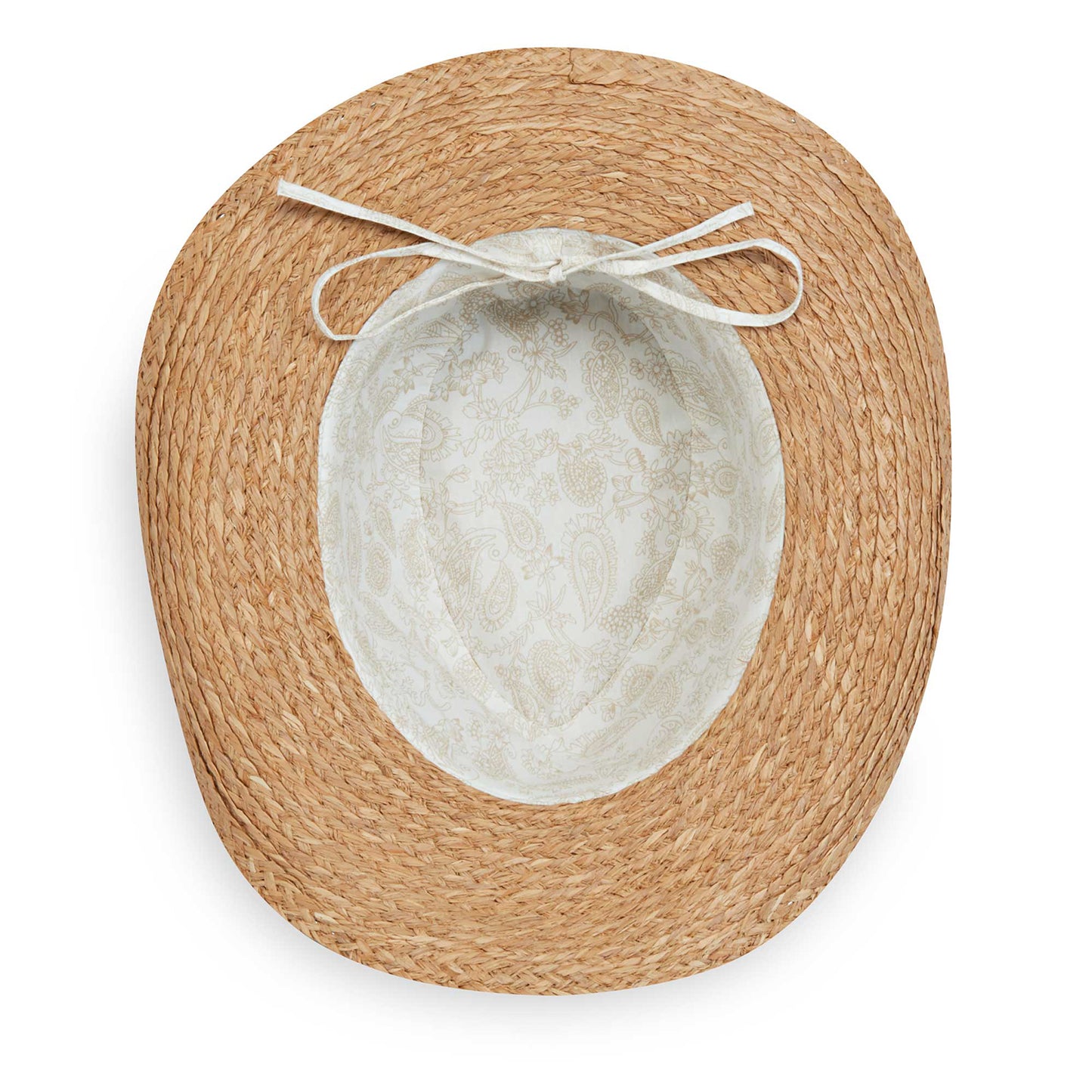 Inside view of Quinn UPF 50+ raffia cowboy hat