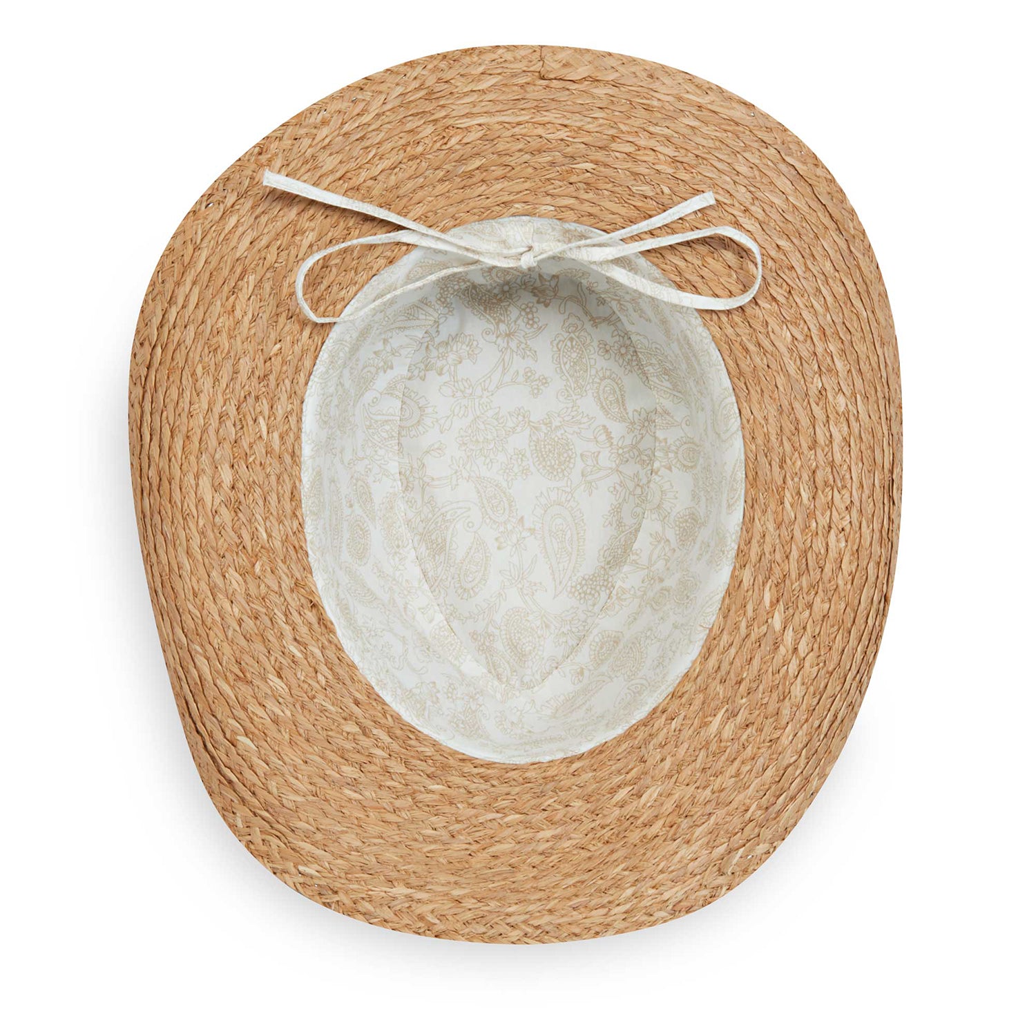 Inside view of Quinn UPF 50+ raffia cowboy hat