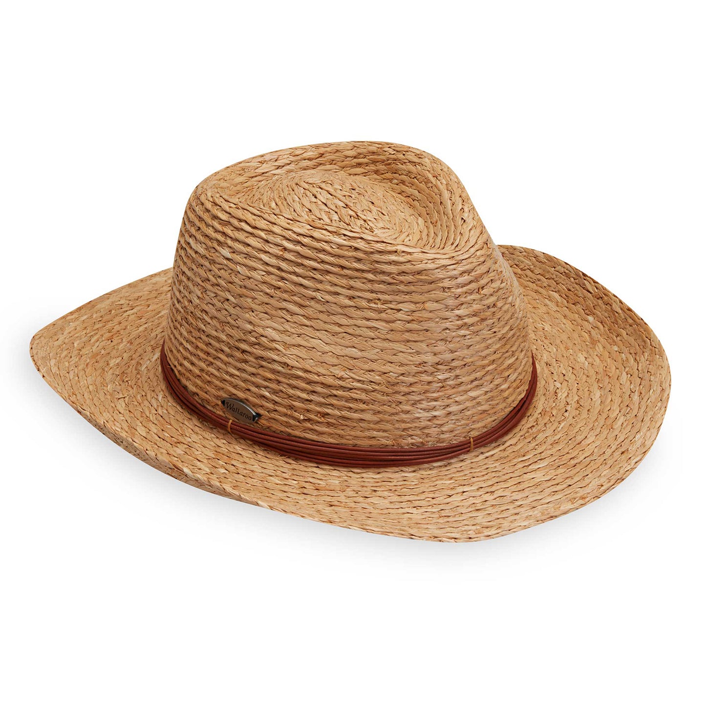 Side view of Quinn UPF 50+ raffia cowboy hat