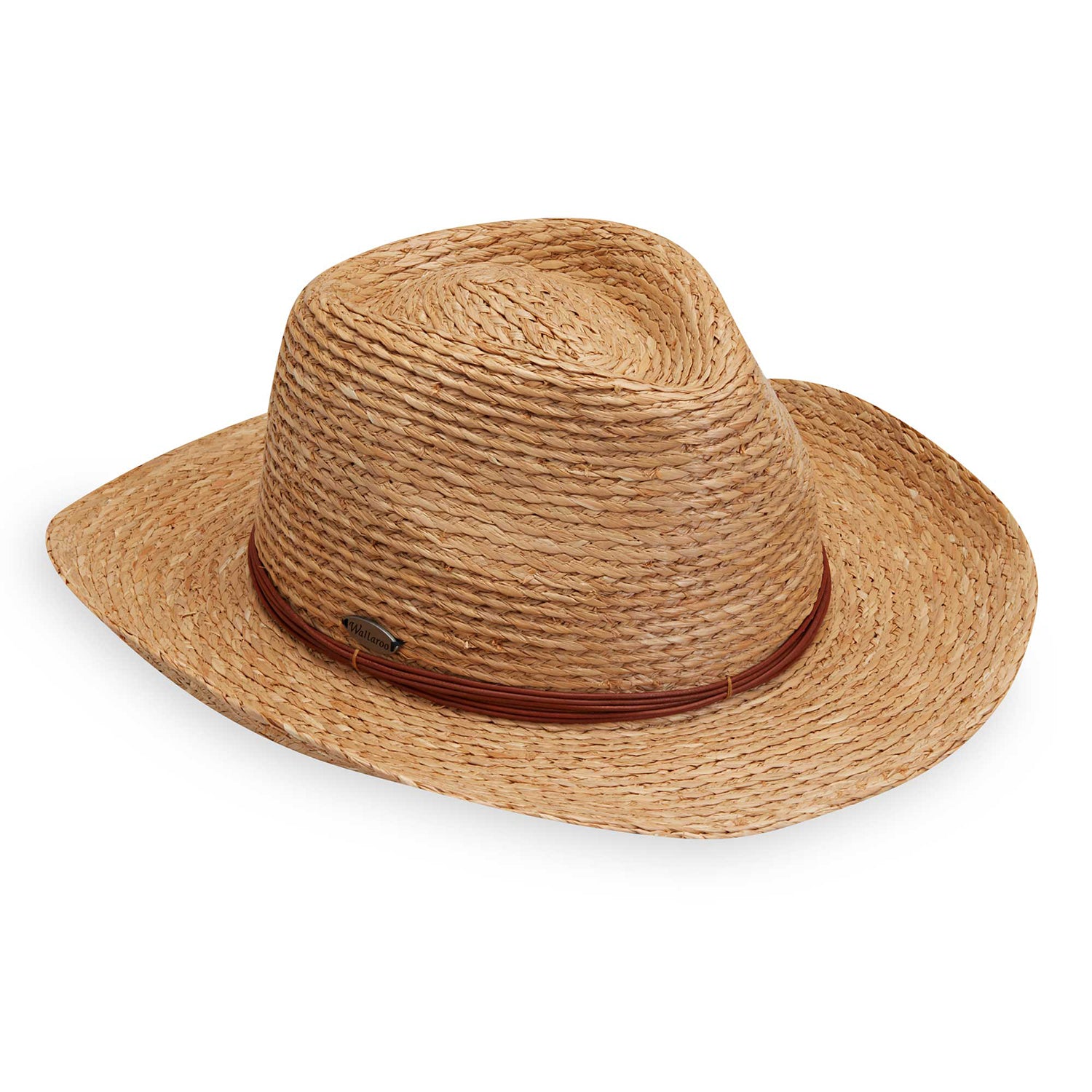 Side view of Quinn UPF 50+ raffia cowboy hat