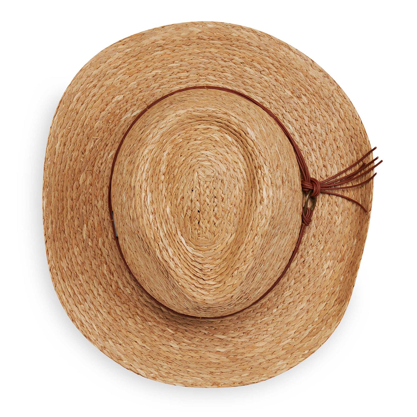 Top view of Quinn UPF 50+ raffia cowboy hat