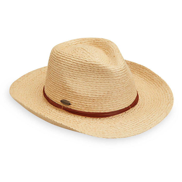 Quinn straw beach hat by Wallaroo with cotton interior lining, Ivory