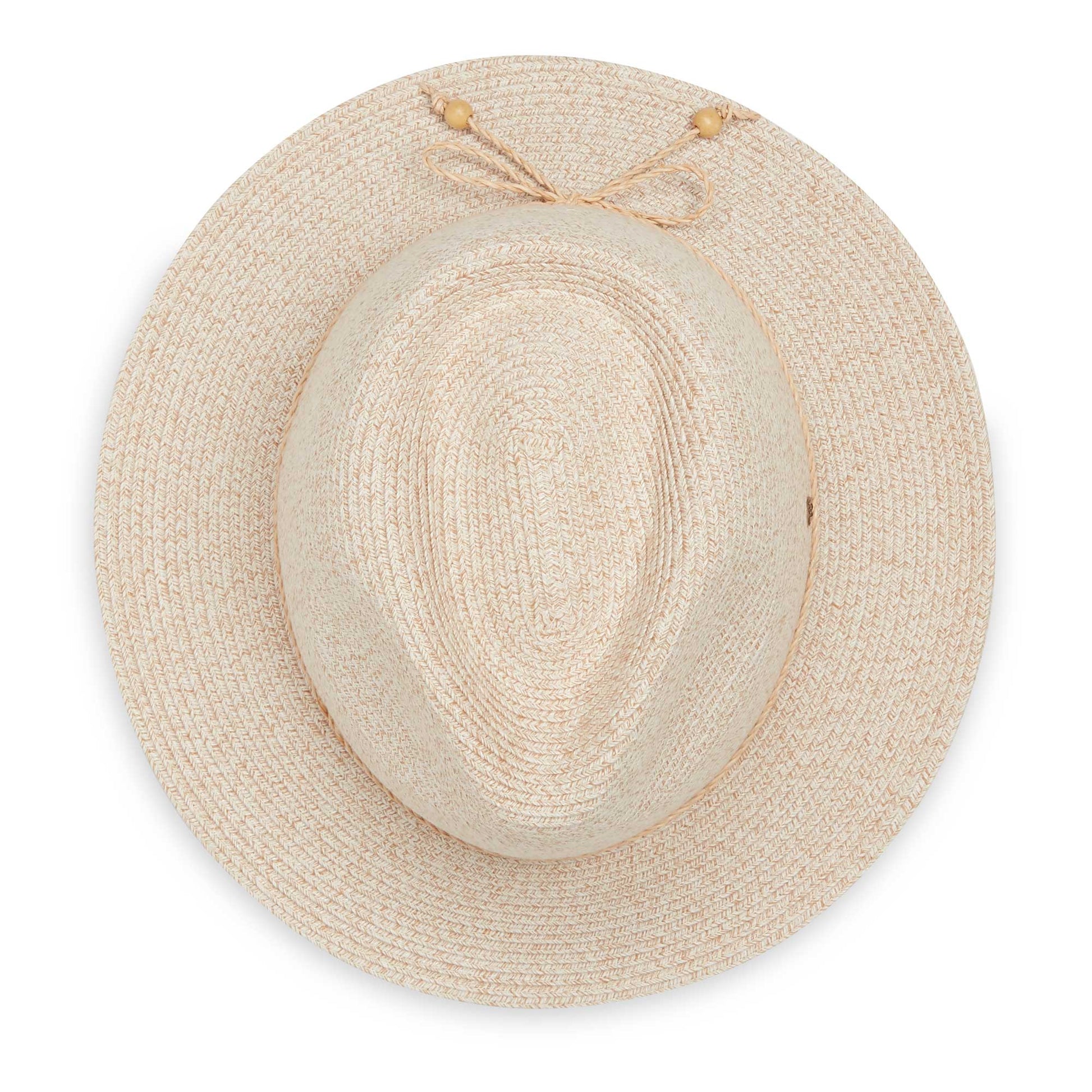 Top of women's Rio fedora travel sun hat, White/Beige