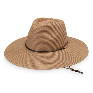 Big wide brim Sanibel sun hat with chinstrap and made with packable, UPF 50 material