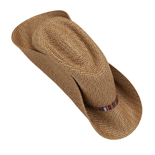 packing view of fedora style sun hat by Wallaroo, Camel