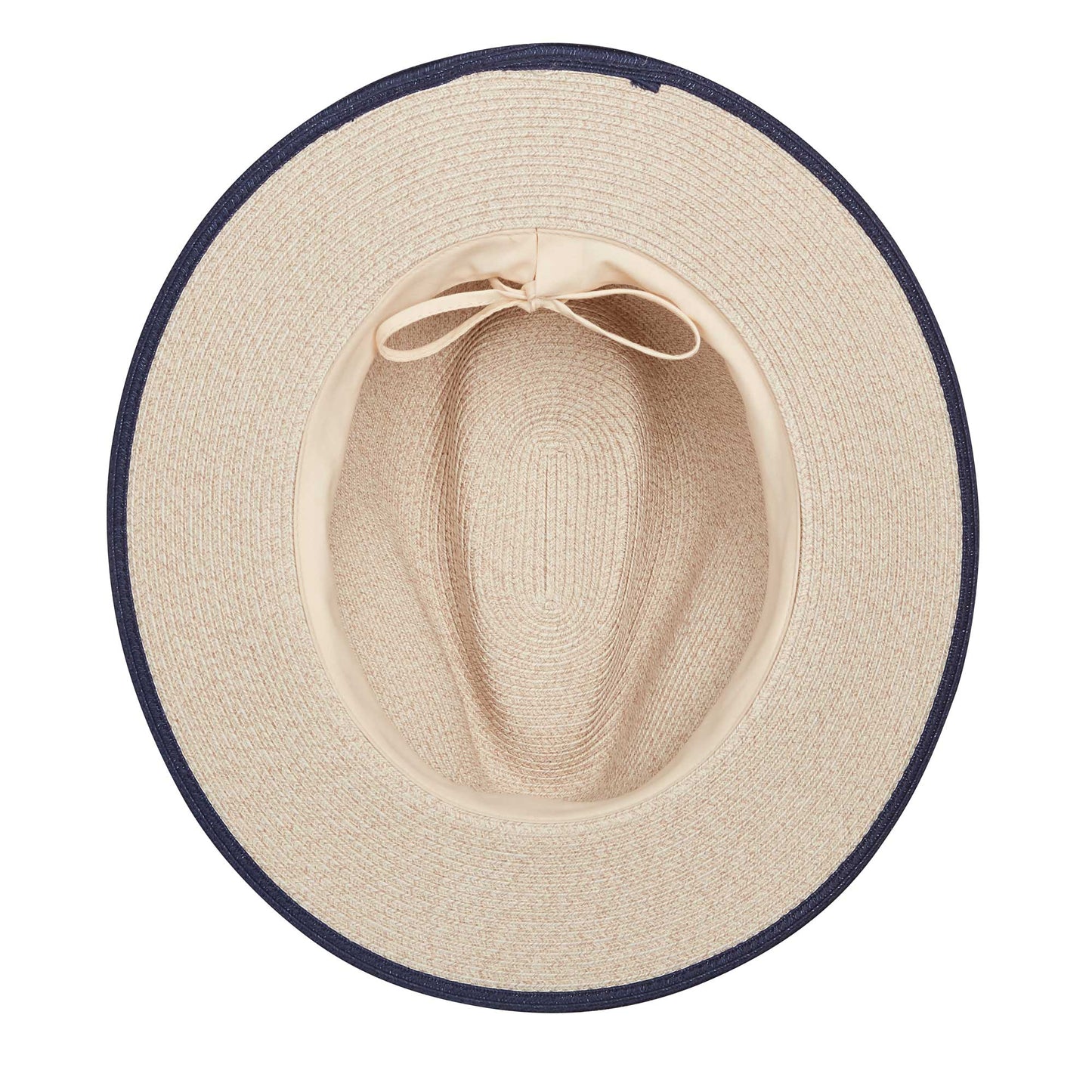 Inside of men's Sterling fedora travel sun hat, Mixed Camel
