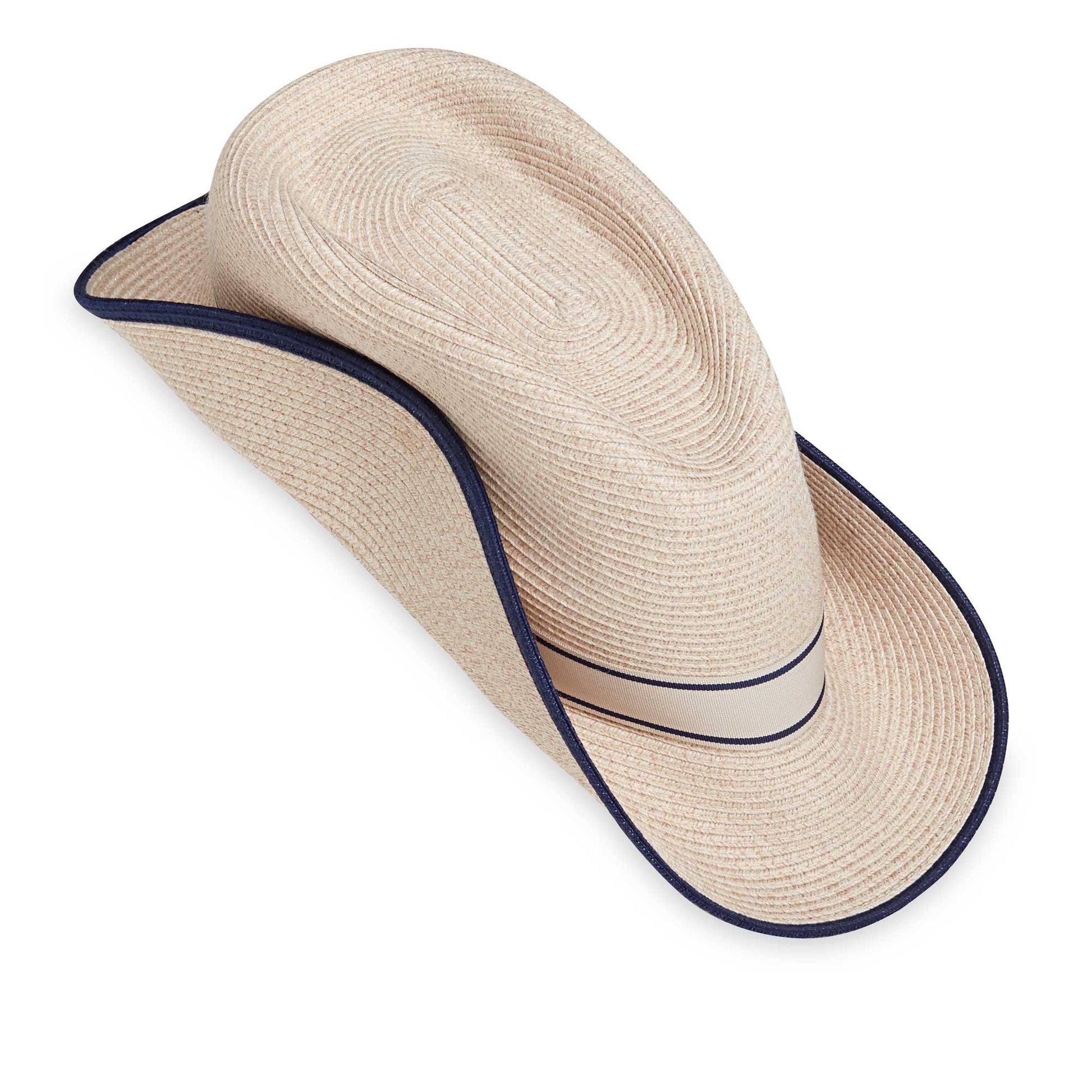 Taco fold packing of men's Sterling fedora travel sun hat, Mixed Camel