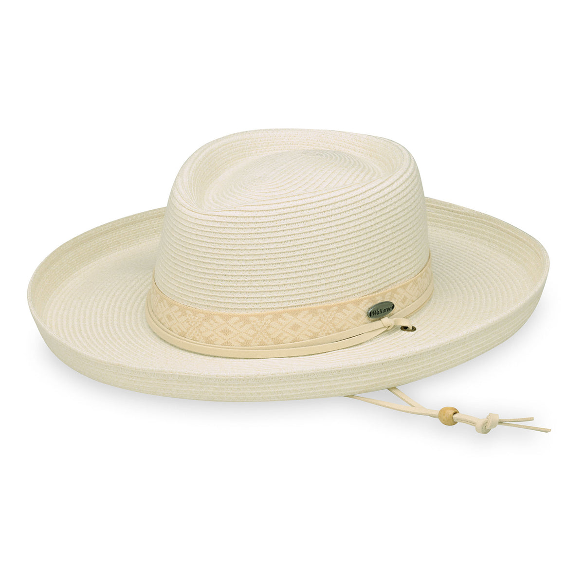 Women's wide brim sun hat with chinstrap by Wallaroo, Ivory