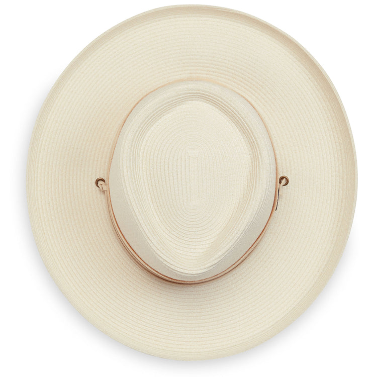 Top of Women's wide brim summer sun hat by Wallaroo