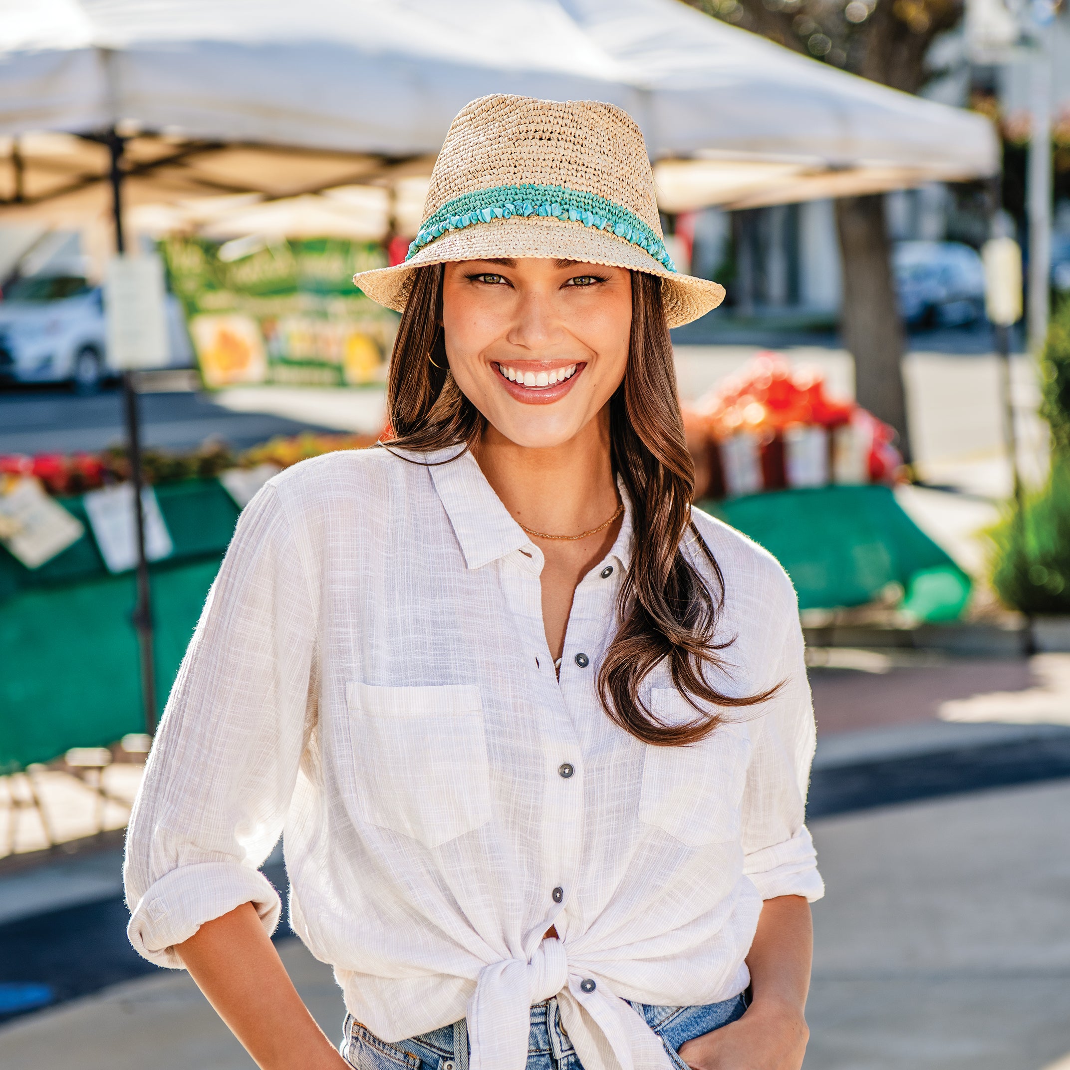 Natural Raffia Tahiti Fedora - Sun Hats
