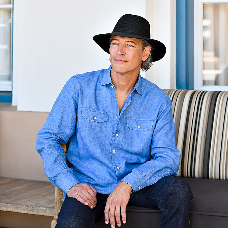 man wearing a fedora style sun hat by Wallaroo