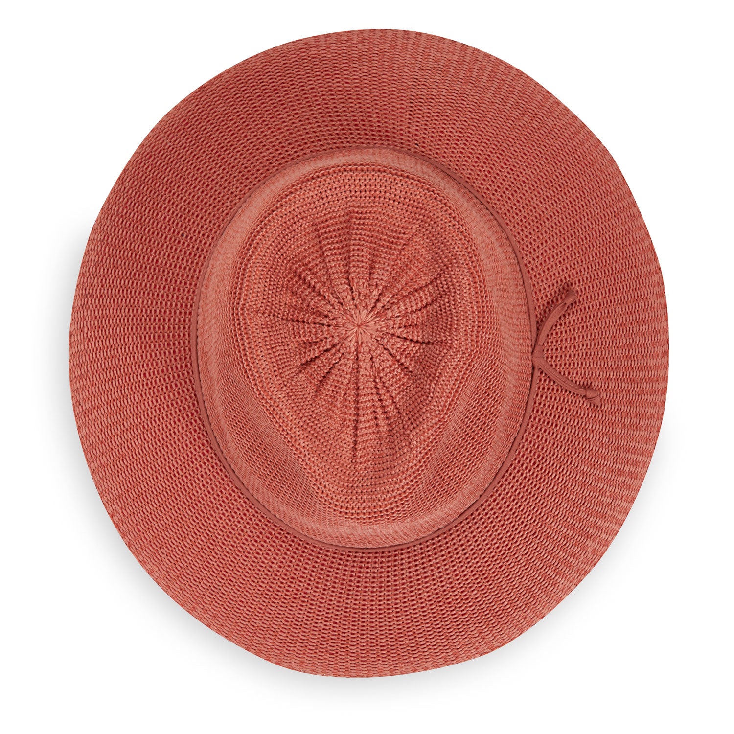 Top view of Women's UPF 50+ Victoria Fedora in fall color, Paprika. 