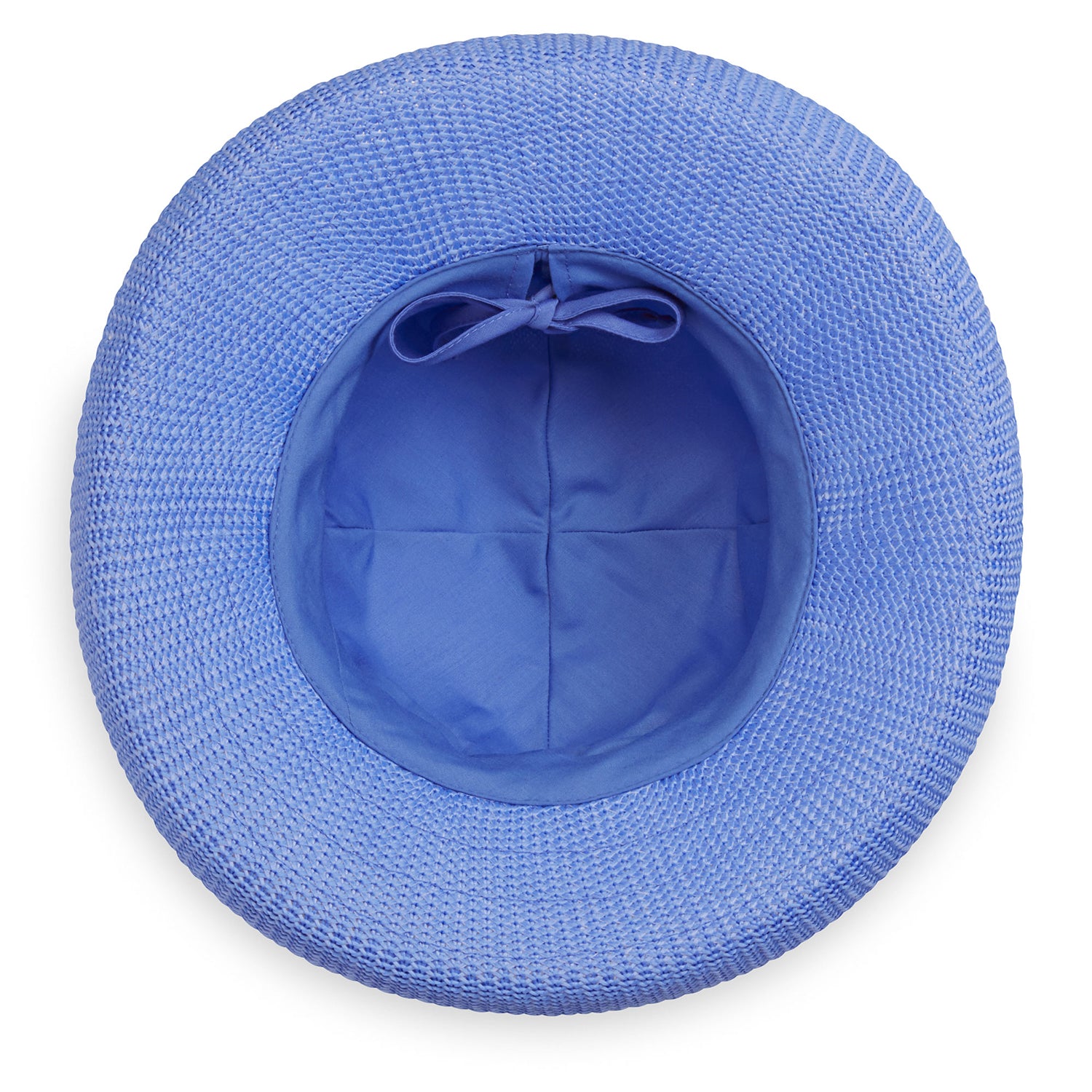 inside of womens wide brim summer sun hat by wallaroo, Hydrangea