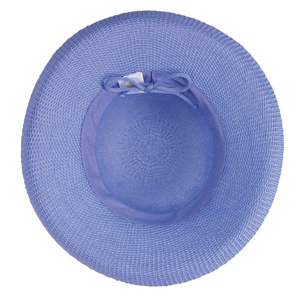 Inside view of Women's Victoria packable hat in hydrangea.