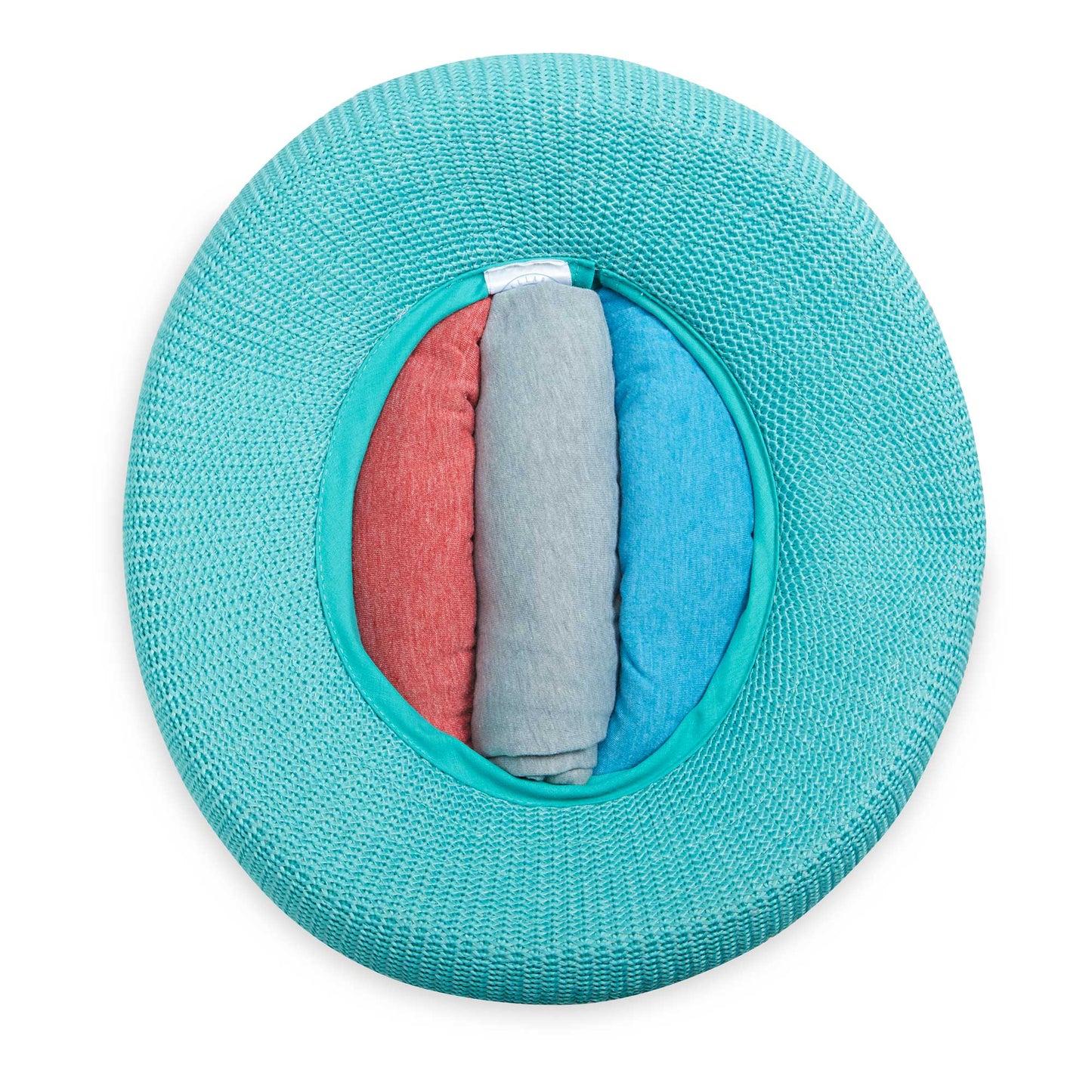 Women's Victoria poly straw sun hat with upturned brim packed, Jade