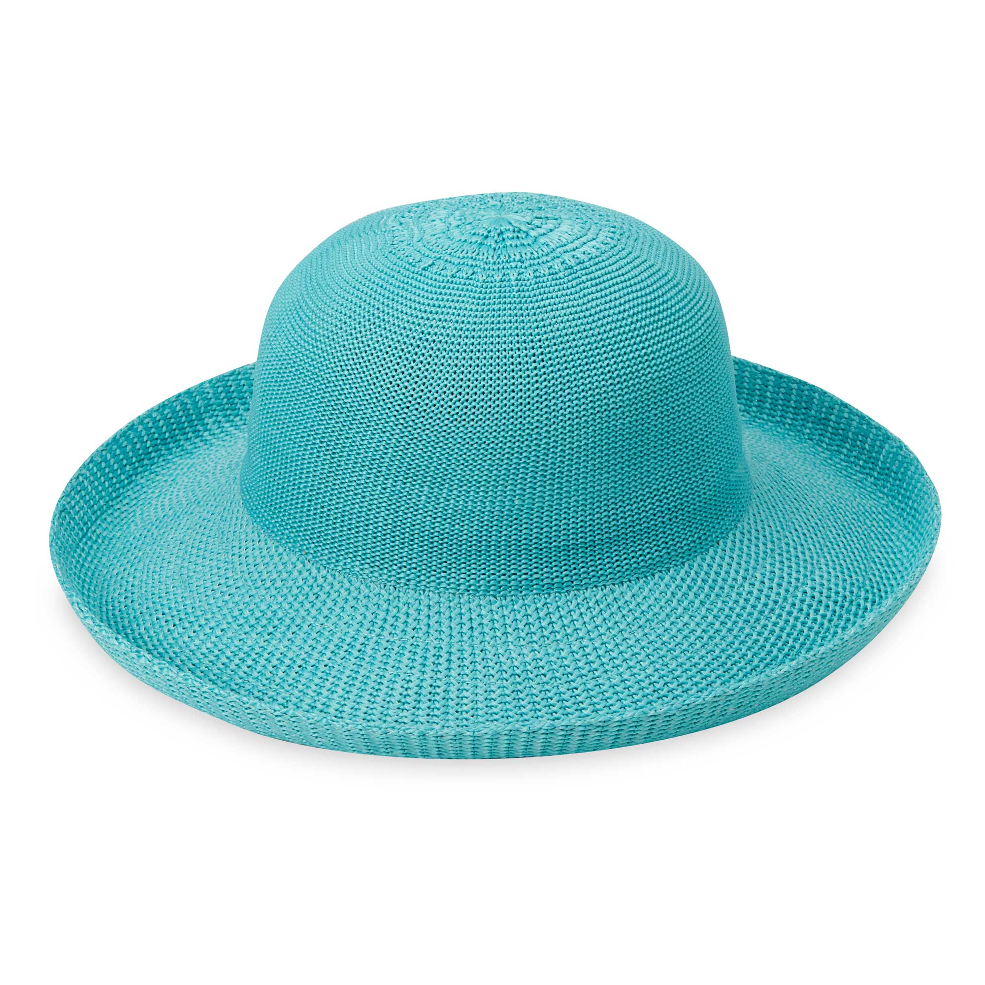 Women's Victoria poly straw sun hat with upturned brim, Jade