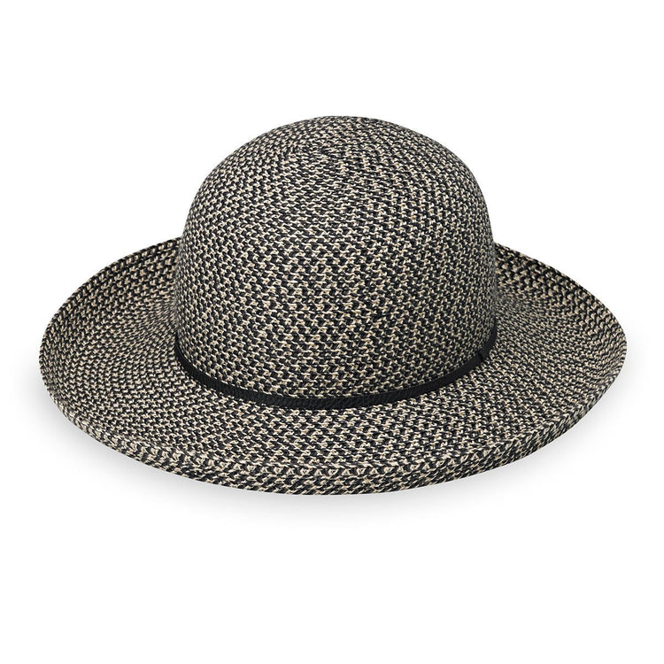 Amelia Wide Brim UPF Packable Sun Hat in Mixed Black from Wallaroo