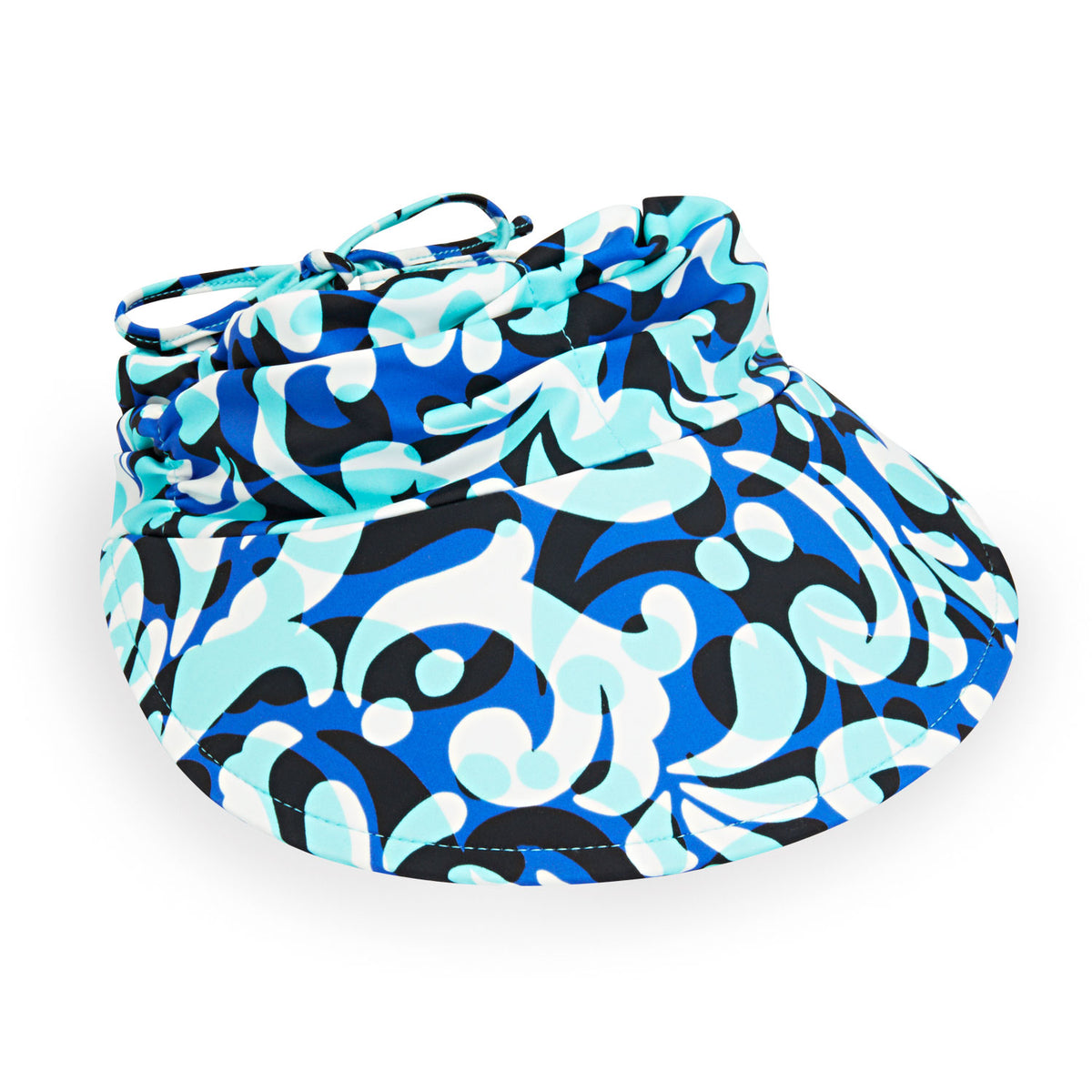 Women's Adjustable Sun Aqua Visor for the beach or pool in Palazzo Cobalt from Wallaroo