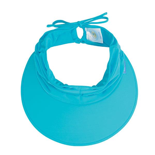 Top of Women's Adjustable Sun Aqua Visor for the beach or pool in Turquoise from Wallaroo