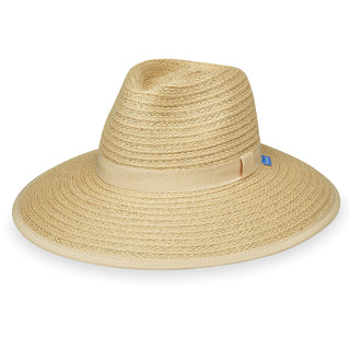 The Bali; a Packable Women's Wide Brim Fedora Style UPF straw sun hat from Wallaroo