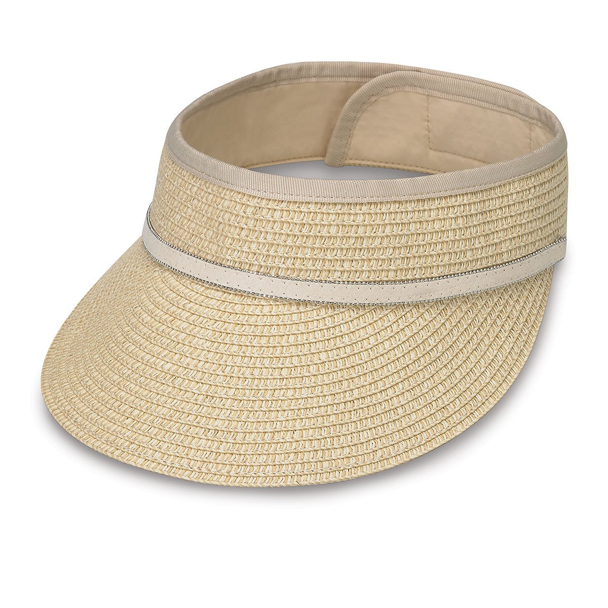 Bianca Paper Braid Sun Protection Visor in Natural from Wallaroo