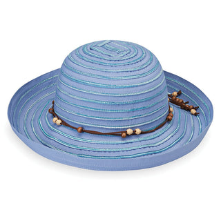 Women's Packable Wide Brim Crown Style Breton UPF Sun Hat in Hydragena from Wallaroo