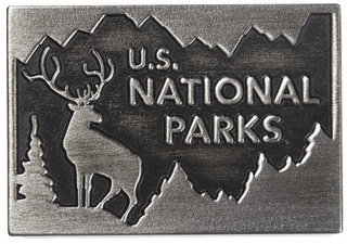 View of the U S National Parks Metal Etched Emblem from Carkella by Wallaroo