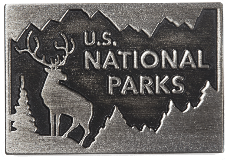 View of the U S National Parks Metal Etched Emblem from Carkella by Wallaroo