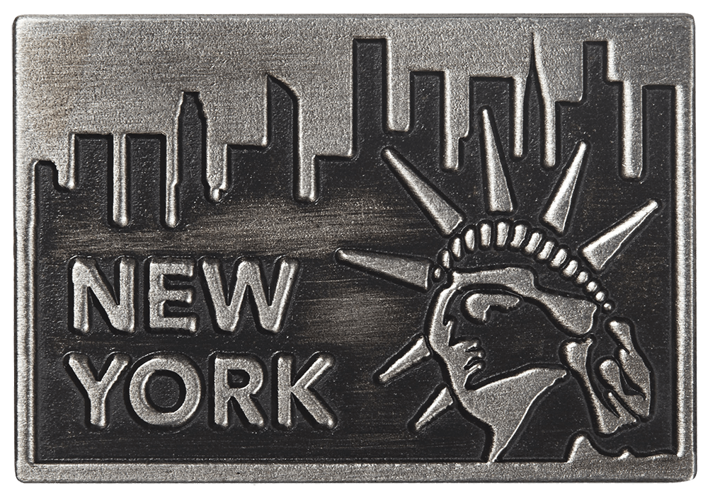 View of the New York Metal Etched Emblem from Carkella by Wallaroo