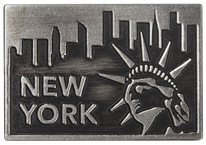 View of the New York Metal Etched Emblem from Carkella by Wallaroo