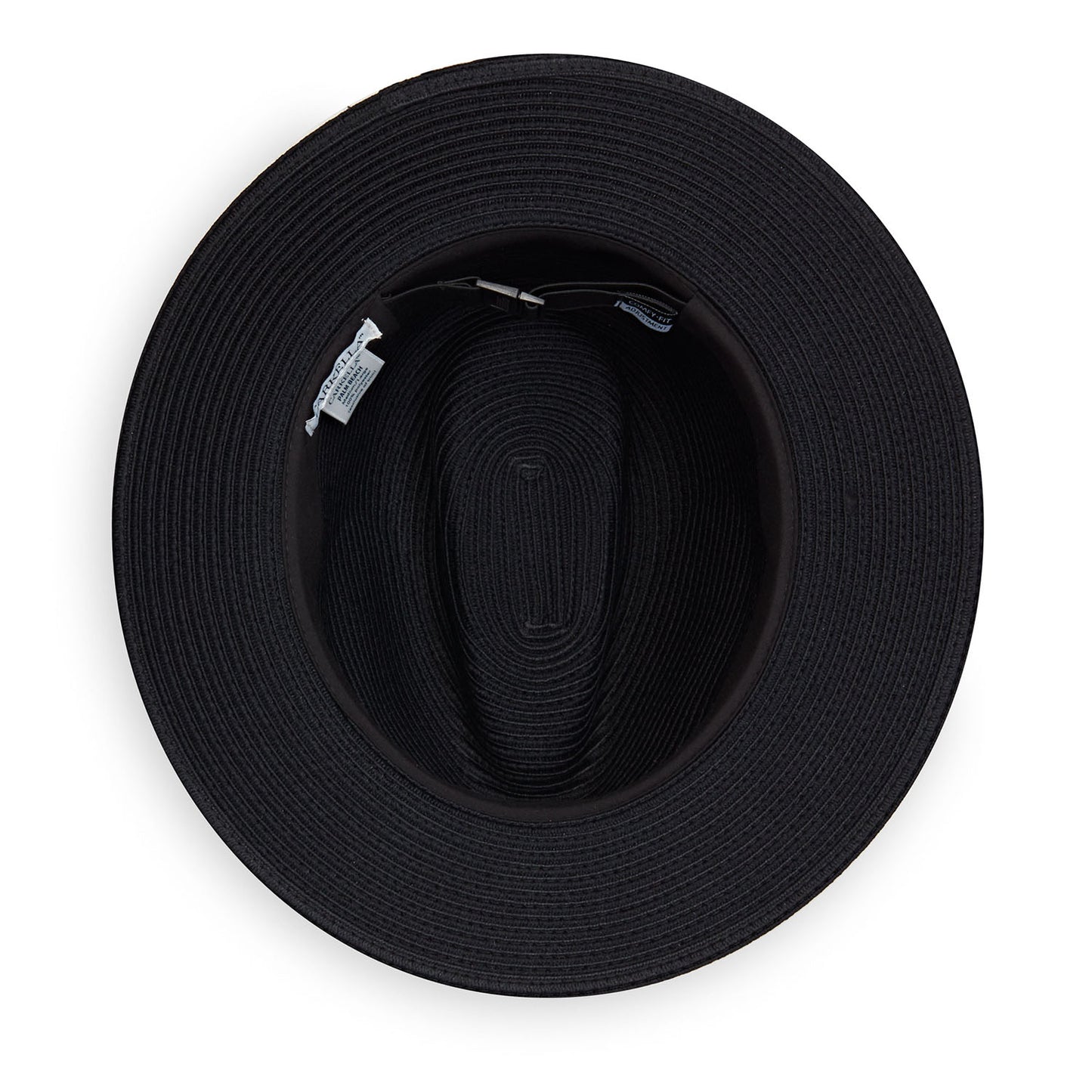 Bottom of Palm Beach Fedora UPF Sun Golf Hat in Black from Carkella, Black