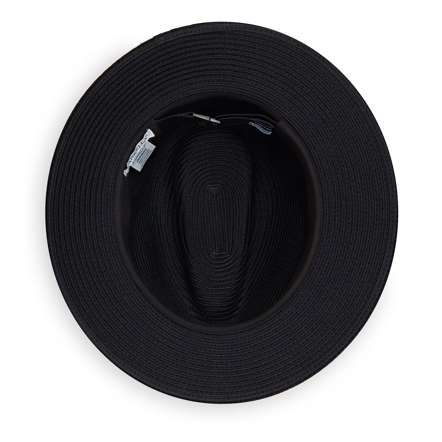 Bottom of Palm Beach Fedora UPF Sun Golf Hat in Black from Carkella, Black