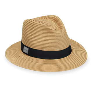 Front of Unisex Packable Fedora Style Palm Beach UPF Sun Golf Hat from Carkella