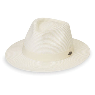 Front of Packable UPF Women's Fedora Style Caroline Sun Hat in Ivory from Wallaroo