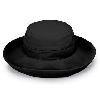 Casual Traveler UPF Microfiber Wide Brim Crown Style Sun Hat in Black from Wallaroo