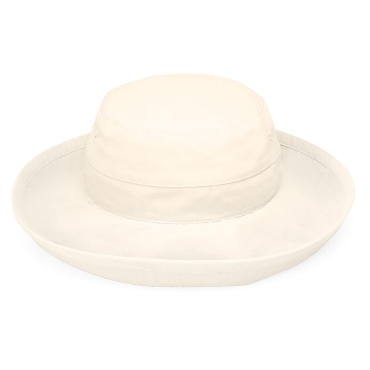 Casual Traveler Microfiber UPF Wide Brim Crown Style Sun Hat in Natural from Wallaroo