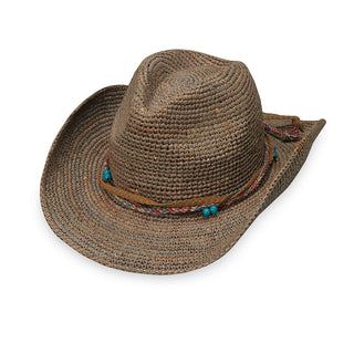 Catalina Cowboy Straw Summer Sun Hat in Mushroom from Wallaroo
