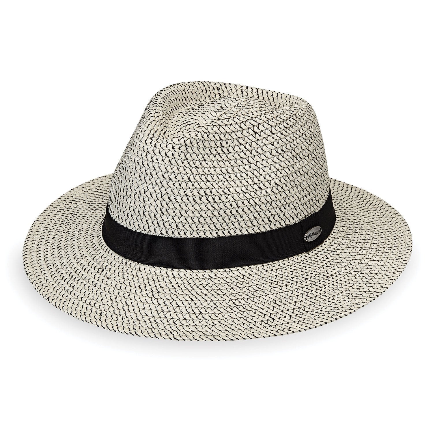 Wallaroo Charlie Wide Brim Fedora Sun Hat Packable Ivory Black Boho Resort Vacay Charlie XL - Large Sized Sun Hats for Women – Wallaroo Hat  main image 2