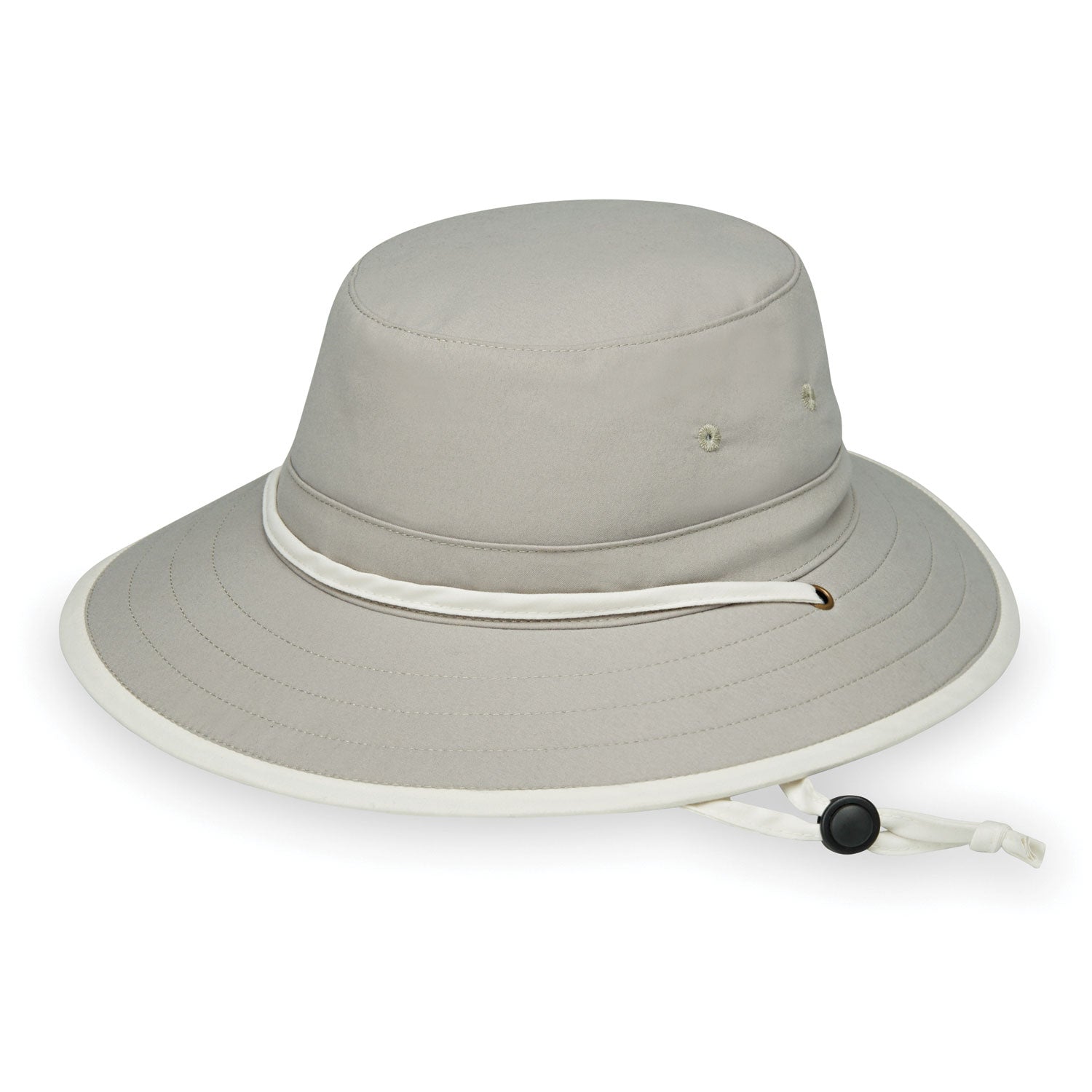 Featuring Women's Packable UPF Ladies' Explorer Sun Hat with Chinstrap in Stone Natural from Wallaroo