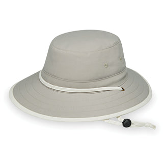 Women's Packable UPF Ladies' Explorer Sun Hat with Chinstrap in Stone Natural from Wallaroo