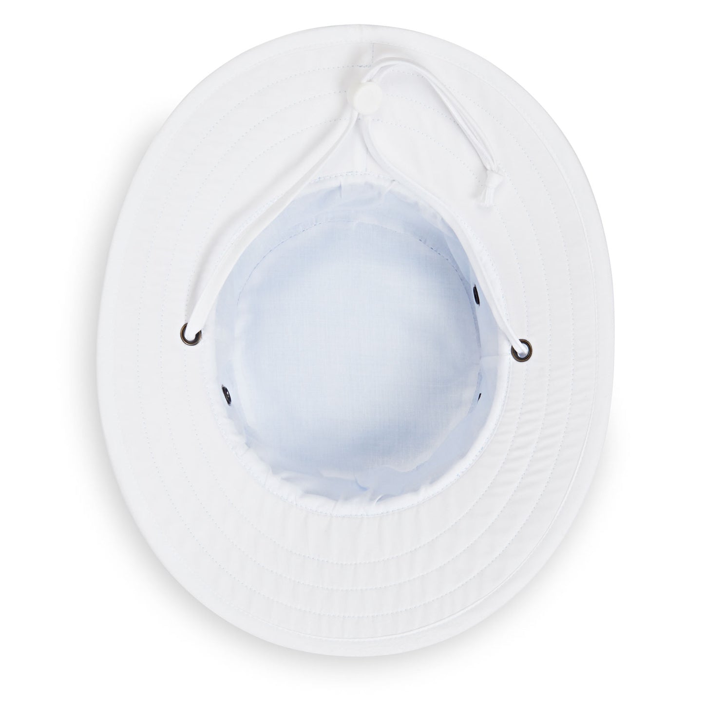 Bottom of Kid's Adjustable Jr. Explorer UPF Sun Hat with Chinstrap in Hydrangea/White from Wallaroo