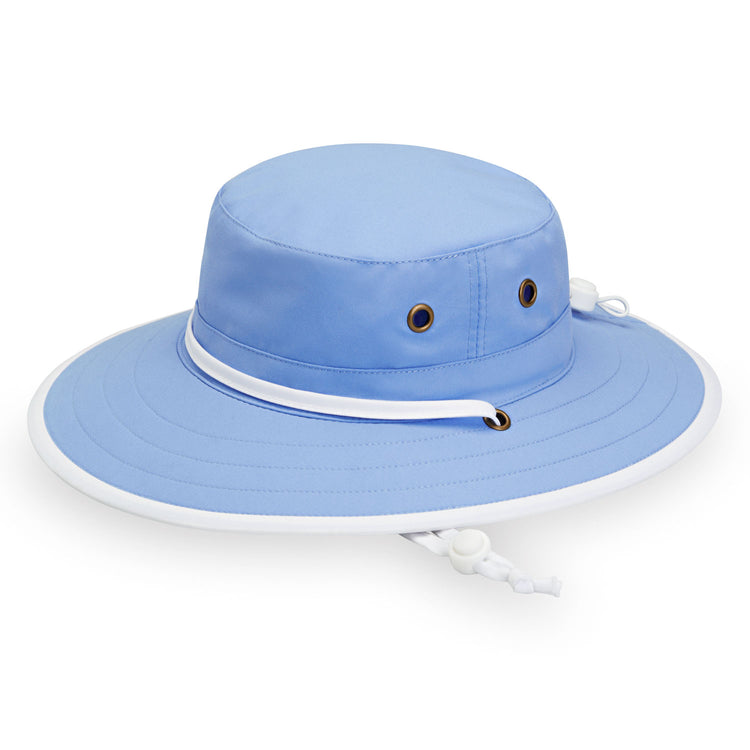 Kid's Adjustable Jr. Explorer Bucket Style UPF Sun Hat with Chinstrap in Hydrangea from Wallaroo
